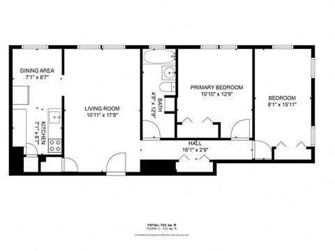 a floor plan of a home with a bedroom and a living room